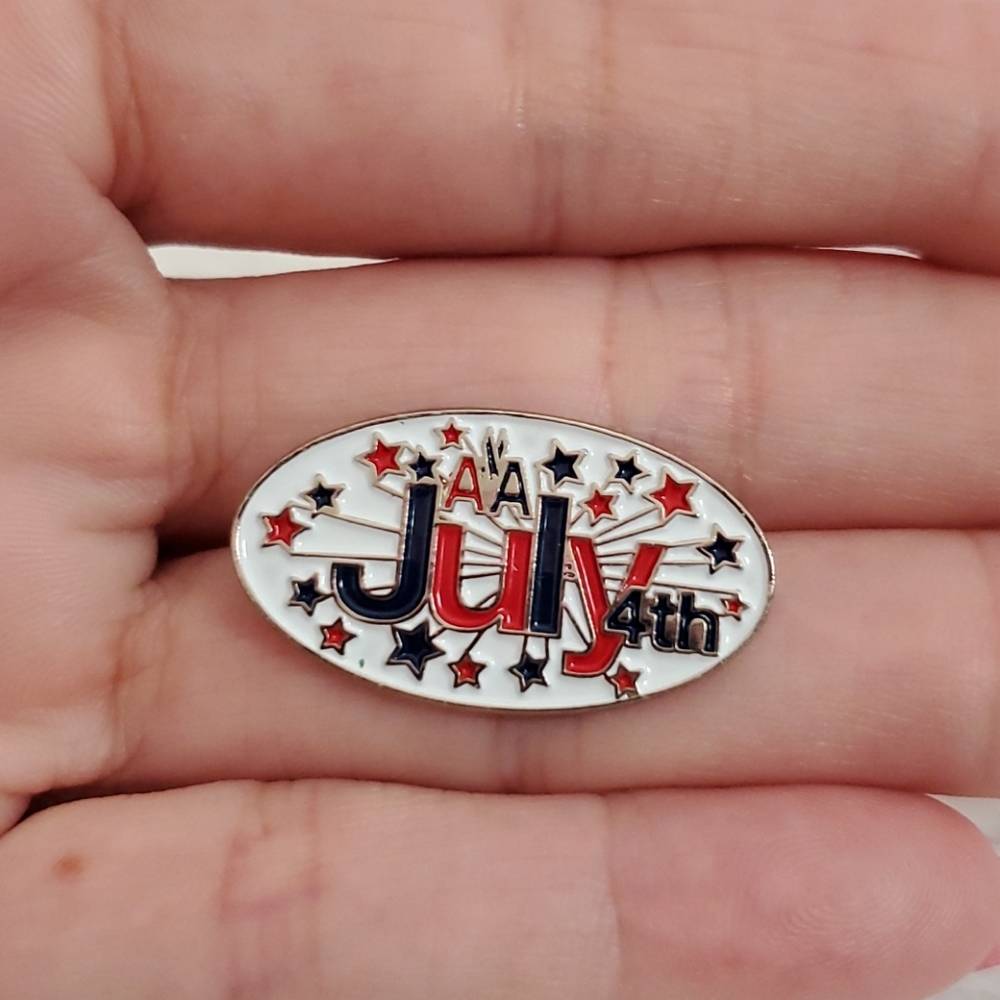 VINTAGE Legacy American Airlines AA logo 4th of July promo pinback Eagle stars